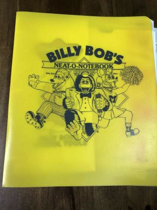 Vtg Showbiz Pizza Billy Bob’s Neat - O - Notebook
