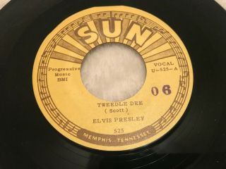 Elvis Presley Sun 525 Tweedle Dee Orig.  78 Minor 45 Nm W/ Letter Numbered