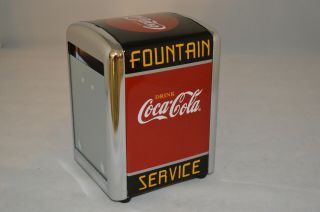 Coke Fountain Service Throw Back Diner Napkin Dispenser - 1999 Nib