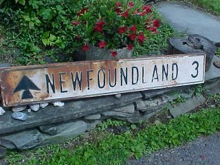 Orig 1930s Directional Metal Road Sign For 3 Miles To Newfoundland Pennsylvania