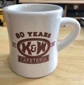 K&w Cafeteria 80 Years 2017 Coffee Mug Diner Style Heavy Ceramic Mug.