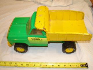 Vintage Tonka Toy Truck Pressed Steel Construction Dump Hauler Dumper Green Ywl