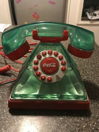 Vintage Coca Cola Bottle Style Landline Telephone Set Euc
