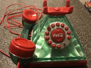 Vintage Coca Cola Bottle Style Landline Telephone Set EUC 2