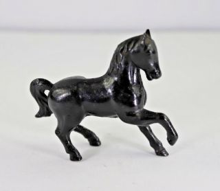 Antique Cast Iron Prancing Black Horse Still Penny Bank With Finish