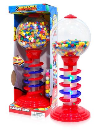 Gumball Vending Machine With Stand Spiral Bank Lighted Gum Candy Dispenser