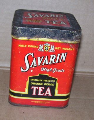 Vintage Savarin Orange Pekoe Tea Tin Schonbrunn York Ny