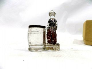 Antique Charlie Chaplin Glass Candy Container Bank By Geo.  Burgfedt & Co
