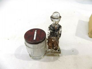 Antique Charlie Chaplin Glass Candy Container Bank by Geo.  Burgfedt & Co 2