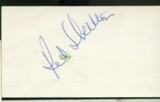 Red Skelton (d.  1997) Signed Business Card From Syosset Lanes