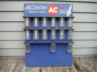 Ac Spark Plug Display Sign Cabinet Organizer Neat Hard To Find Man Cave Nr