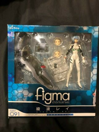Max Factory Figma 091 Evangelion: 2.  0 Rei Ayanami Plugsuit Ver.  Figure Authentic