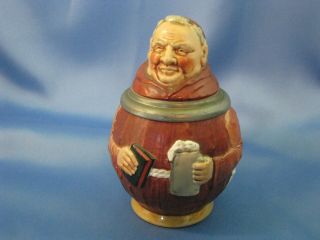 Vintage Reinhold Merkelbach Monk Friar Figural Lidded Beer Stein Germany C1962