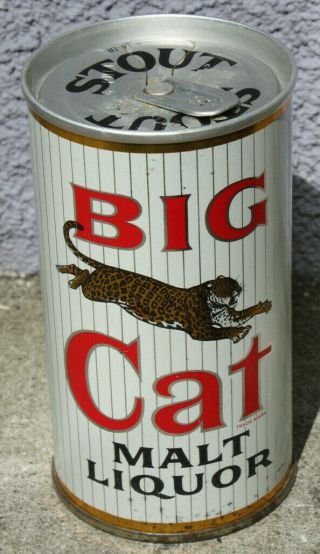 L.  A.  Zip Top Stout Vanity Lid Big Cat Malt Liquor Beer Can Pabst Pbr