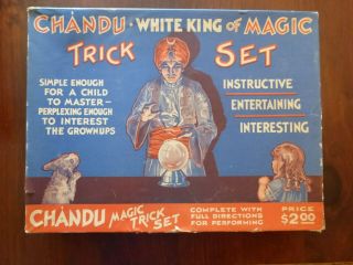 Chandu White King Magic Trick Set,  Box Soap Advertising Premium Parlor Game Toy
