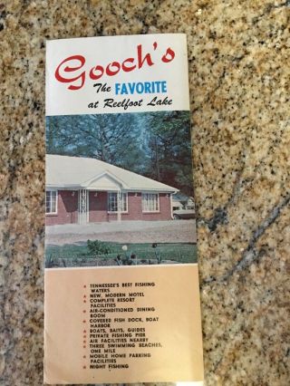 Vintage Advertising Brochure For Gooch’s Motel And Dining Room At Reelfoot Lake
