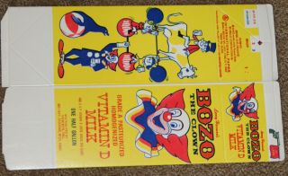 Bozo World Famous The Clown Milk Container Capital Records Larry Harmon
