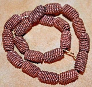 Handmade African Coiled Copper Wire Metal Coil Beads,  Ghana African Trade