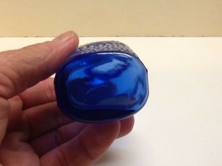 Small Fully Embossed Cobalt Blue Milk Of Magnesia Bottle. 3