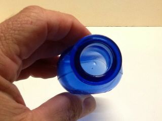 Small Fully Embossed Cobalt Blue Milk Of Magnesia Bottle. 4