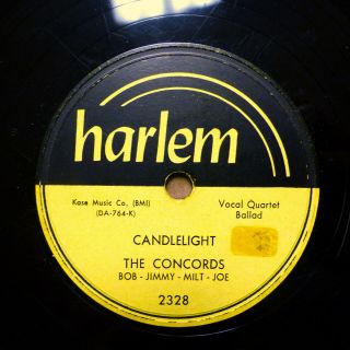 The Concords Doo - Wop 78 Candlelight B/w Monticello On Strong Vg,  Harlem Tb2121