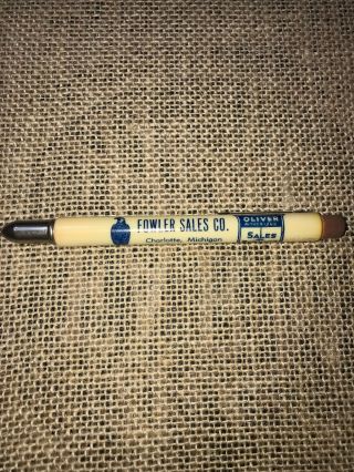 Case Oliver Tractor Advertising Bullet Pencil Fowler Sales Co.  Charlotte,  Mich.