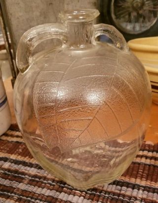 Vintage Clear Glass White House Apple Shaped Vinegar Bottle Patent Applied For