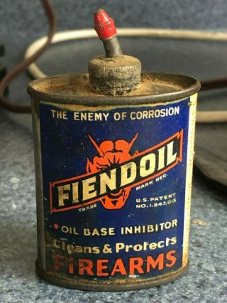 Fiendoil Oil Firearms Devil Tin Metal Solder Seam Can With Lead Top Oiler 2 1/2