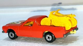 Holden Red & 2 Yellow Bikes Matchbox Lesney Superfast.  Made In England