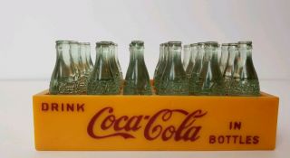 Coca Cola collectibles miniatures 66 Coke Bottles,  3 yellow crates vintage ads 4