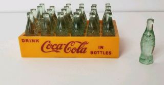 Coca Cola collectibles miniatures 66 Coke Bottles,  3 yellow crates vintage ads 6