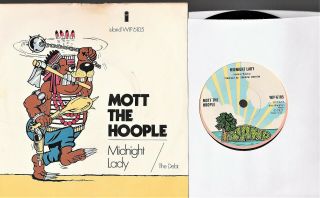 Mott The Hoople Midnight Lady/the Debt 1971 Uk Island W/ Ps Rare Non Lp