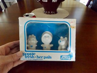 Advertising Figure Pillsbury Doughboy 1974 Finger Puppet Set X3 Mib Poppie