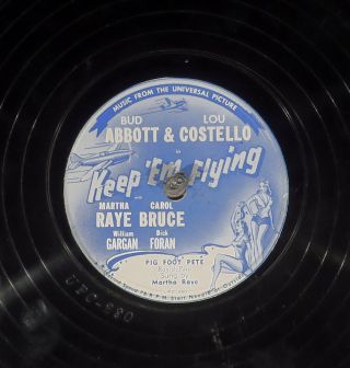 78 Rpm - - (2 12 " 78s) Martha Raye,  Abbott & Costello Keep 