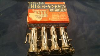 Vintage Mcgill High Speed Changer 4 Barrel Belt Clip Coin Dispenser