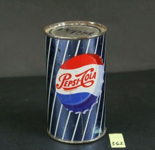 Vintage Pepsi Cola Flat Top Soda Can 12 Oz Vanity Lid Texas Jb362