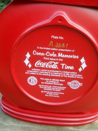2002 Bradford Exchange Coca Cola Drive - In Diner Plate/Diorama - 