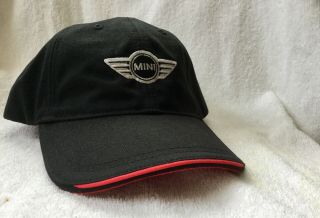 W/tag,  Mini Cooper Hat,  Black W/red Inside And Trim.