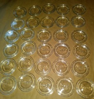 30 Vintage Glass Canning Jar Lids Insert Small Mouth Prestro With Inside Indent
