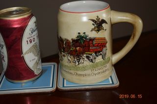 1980 Budweiser Holiday Stein,  Clydesdale Horses,  Ceramarte,  -