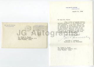 Matthew J.  Connelly - Secretary To President Harry Truman - Autographed Letter