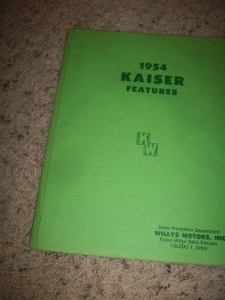 1954 Kaiser /darrin Henry J Salesman Features Book