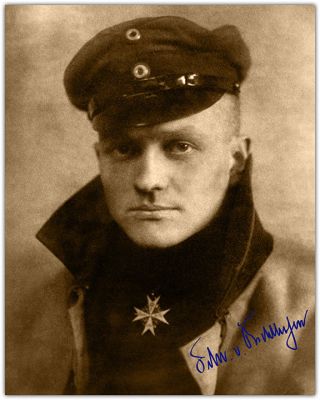 Manfred Von Richthofen The Red Baron Wwi Fighter Pioneer W/autograph 8x10 Rp