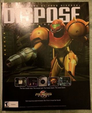 Metroid Prime Poster Ad Print Gamecube