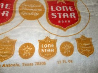 Vintage Lone Star Beer Texas Fringed Towel Beach Bath Display 3