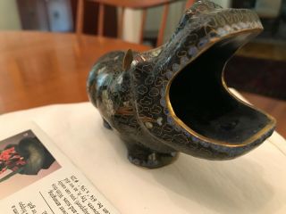 Winterthur Museum Cloisonne Hippopotamus Sculpture Figurine Euc