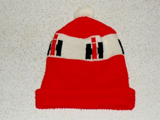 Vintage International Harvester Red Knit Stocking Cap With Ball