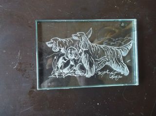 Gordon Setter - - Beautifully Hand Engraved Glass Plaque By Ingrid Jonsson.