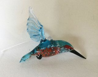 Blown Glass Murano Hummingbird Bird Figurine Ornament Russia