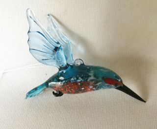 Blown Glass MURANO Hummingbird Bird Figurine Ornament Russia 2